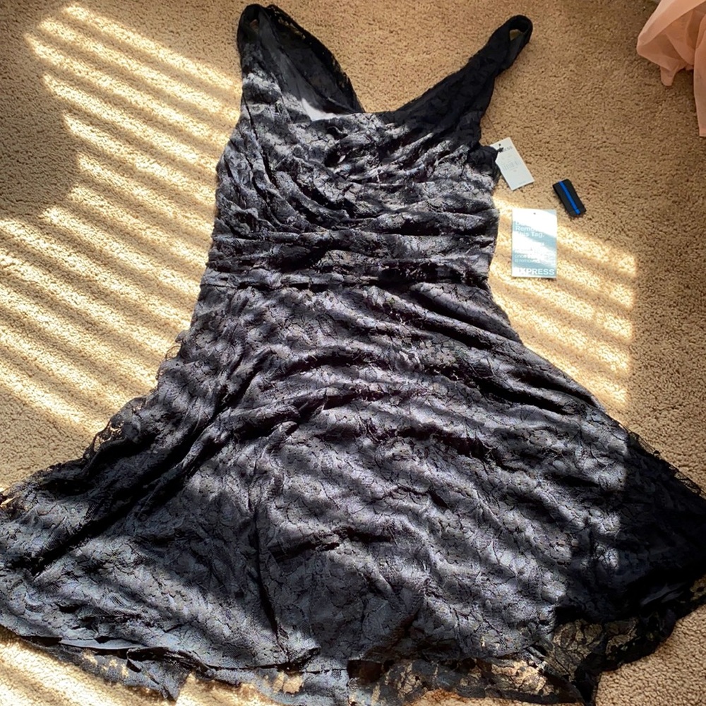 Black lace short dress new with tag